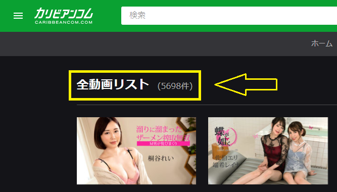カリビアンコムの動画数